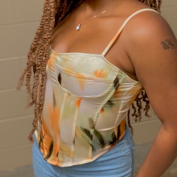 Tan Green and Orange Lovely Wholesale Corset Worn Once IN GREAT CONDITION - Picture 3 of 3